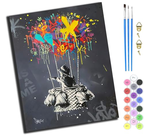 XIAOYOUQIAN Doodle-Kinder Auf Heißluftballon,Malen Nach Zahlen Erwachsene,40X50Cm,Be Creative Heimdekoration Anfänger Mit Pinsel Und Acrylfarben Ölgemälde Für Home Decor,Ohne Rahmen XIAOYOUQIAN Doodle-Kinder Auf Heißluftballon,Malen Nach Zahlen Erwachsene,40X50Cm,Be Creative Heimdekoration Anfänger Mit Pinsel Und Acrylfarben Ölgemälde Für Home Decor,Ohne Rahmen von XIAOYOUQIAN