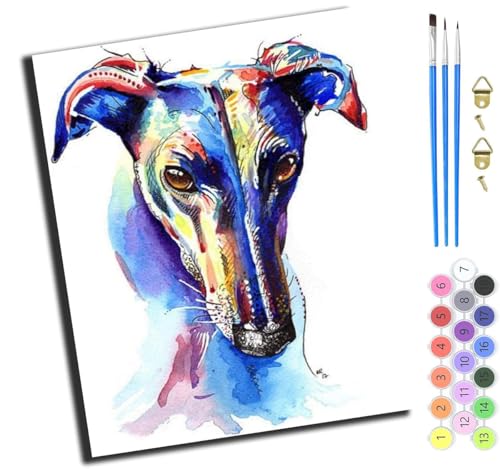 XIAOYOUQIAN Farbe, Gekritzel, Haustier, Hund, Windhund,Malen Nach Zahlen Erwachsene,Happy Painting Kits,Bastelset Leinwand Pinsel,Handgemalt Ölgemälde Kinder 40X50Cm,Ohne Rahmen XIAOYOUQIAN Farbe, Gekritzel, Haustier, Hund, Windhund,Malen Nach Zahlen Erwachsene,Happy Painting Kits,Bastelset Leinwand Pinsel,Handgemalt Ölgemälde Kinder 40X50Cm,Ohne Rahmen von XIAOYOUQIAN