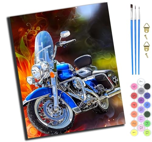 XIAOYOUQIAN Flamme Cooles Harley Motorrad,Malen Nach Zahlen Erwachsene,Diy Handgemalt Ölgemälde,Mit Pinseln Malerei Kits Erwachsene Kunsthandwerk Für Zuhause 40X50 Cm,Ohne Rahmen XIAOYOUQIAN Flamme Cooles Harley Motorrad,Malen Nach Zahlen Erwachsene,Diy Handgemalt Ölgemälde,Mit Pinseln Malerei Kits Erwachsene Kunsthandwerk Für Zuhause 40X50 Cm,Ohne Rahmen von XIAOYOUQIAN
