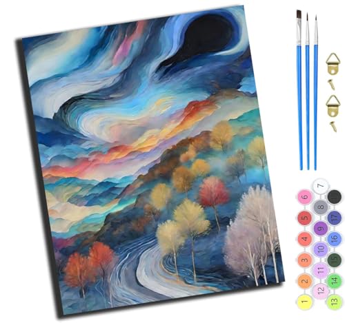 XIAOYOUQIAN Fließendes Wolkental,Malen Nach Zahlen Erwachsene,Diy Bastelset Handgemalt Ölgemälde Geschen Kit Mit 3,Pinseln Und Acrylfarbe Knitterfreie Leinwand Kit,40X50 Cm,Ohne Rahmen XIAOYOUQIAN Fließendes Wolkental,Malen Nach Zahlen Erwachsene,Diy Bastelset Handgemalt Ölgemälde Geschen Kit Mit 3,Pinseln Und Acrylfarbe Knitterfreie Leinwand Kit,40X50 Cm,Ohne Rahmen von XIAOYOUQIAN