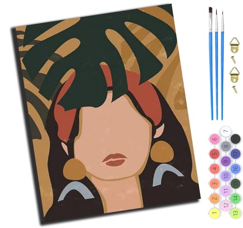 XIAOYOUQIAN Frau In Sepiatönen,Malen Nach Zahlen Erwachsene 40X50Cm,Mit Pinsels Und Acrylfarbe Kit,Diy Handgemalt Ölgemälde Für Geschenke Und Wandbilder Wohnzimmer,Ohne Rahmen von XIAOYOUQIAN