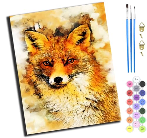 XIAOYOUQIAN Gelber Fuchs,Malen Nach Zahlen Erwachsene,Paint By Numbers,Diy Handgemalt Ölgemälde Mit 3,Pinseln Und Acrylfarbe Leinwand Kit,40X50 Cm,Ohne Rahmen XIAOYOUQIAN Gelber Fuchs,Malen Nach Zahlen Erwachsene,Paint By Numbers,Diy Handgemalt Ölgemälde Mit 3,Pinseln Und Acrylfarbe Leinwand Kit,40X50 Cm,Ohne Rahmen von XIAOYOUQIAN