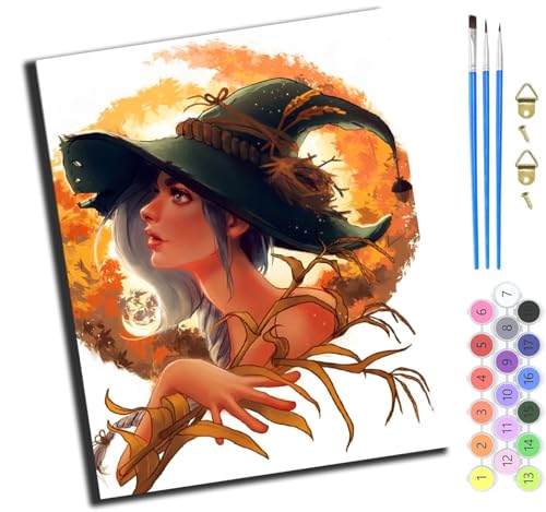 XIAOYOUQIAN Gelbes Hexenporträt,Malen Nach Zahlen Erwachsene,Diy Bastelset Handgemalt Ölgemälde Kit Mit 3,Pinseln Und Acrylfarbe Leinwand Kit,Geschenkideen,40X50 Cm,Ohne Rahmen XIAOYOUQIAN Gelbes Hexenporträt,Malen Nach Zahlen Erwachsene,Diy Bastelset Handgemalt Ölgemälde Kit Mit 3,Pinseln Und Acrylfarbe Leinwand Kit,Geschenkideen,40X50 Cm,Ohne Rahmen von XIAOYOUQIAN