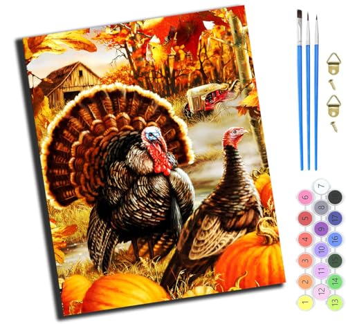 XIAOYOUQIAN Goldener Herbst Wildtruthahn Tier,Diy Ölgemälde Malen Nach Zahlen Erwachsene Kinder,40X50Cm Handgemalte Geschenke Zahlenmalerei Ab 5 Öl Wandkunst Haus Dekoration Malen,Ohne Rahmen XIAOYOUQIAN Goldener Herbst Wildtruthahn Tier,Diy Ölgemälde Malen Nach Zahlen Erwachsene Kinder,40X50Cm Handgemalte Geschenke Zahlenmalerei Ab 5 Öl Wandkunst Haus Dekoration Malen,Ohne Rahmen von XIAOYOUQIAN