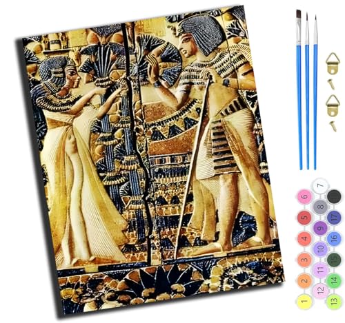 XIAOYOUQIAN Goldener Pharao,Malen Nach Zahlen,Diy Handgemalt Ölgemälde,3 Pinseln Und Vorgedruckt Leinwand,Ölgemälde,Festival Geschenk Home Deko,40X50Cm,Ohne Rahmen XIAOYOUQIAN Goldener Pharao,Malen Nach Zahlen,Diy Handgemalt Ölgemälde,3 Pinseln Und Vorgedruckt Leinwand,Ölgemälde,Festival Geschenk Home Deko,40X50Cm,Ohne Rahmen von XIAOYOUQIAN