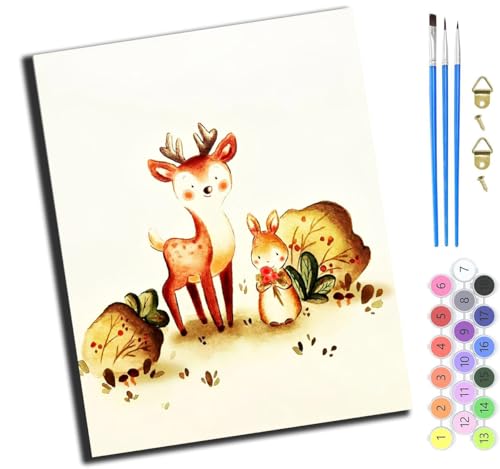XIAOYOUQIAN Hirsch Und Kaninchen,Malen Nach Zahlen Erwachsene,Diy Handgemalt Ölgemälde Kit,Groß Diy Ölgemälde Kit Für Anfänger,Knitterfreie Leinwand,40X50Cm,Ohne Rahmen XIAOYOUQIAN Hirsch Und Kaninchen,Malen Nach Zahlen Erwachsene,Diy Handgemalt Ölgemälde Kit,Groß Diy Ölgemälde Kit Für Anfänger,Knitterfreie Leinwand,40X50Cm,Ohne Rahmen von XIAOYOUQIAN