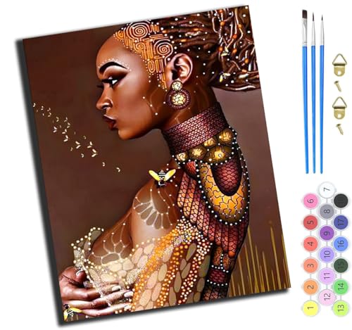 XIAOYOUQIAN Indische Frau Afrikanisches Mädchen,Malen Nach Zahlen Erwachsene,Paint By Numbers,Diy Handgemalt Ölgemälde Mit 3,Pinseln Und Acrylfarbe Knitterfreie Leinwand Kit,40X50 Cm,Mit Rahmen XIAOYOUQIAN Indische Frau Afrikanisches Mädchen,Malen Nach Zahlen Erwachsene,Paint By Numbers,Diy Handgemalt Ölgemälde Mit 3,Pinseln Und Acrylfarbe Knitterfreie Leinwand Kit,40X50 Cm,Mit Rahmen von XIAOYOUQIAN