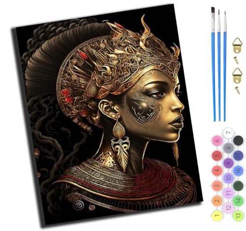 XIAOYOUQIAN Indische Schönheit Geheimnisvolle Frau,Malen Nach Zahlen Erwachsene,Diy Handgemalt Ölgemälde Kit,Inklusive Pinsel Und Acrylfarben,40X50 Cm,Mit Rahmen von XIAOYOUQIAN