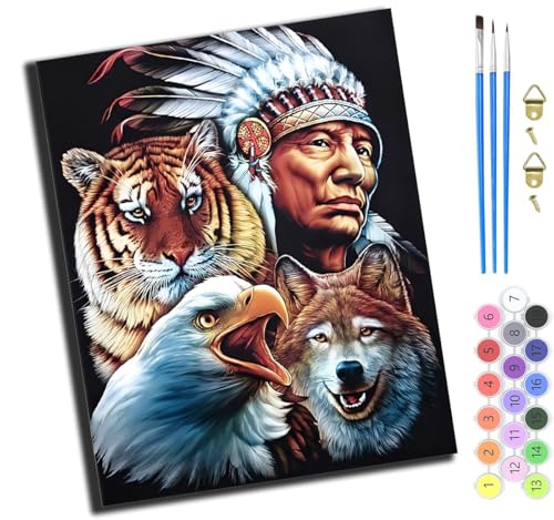 XIAOYOUQIAN Indische Tiere,Malen Nach Zahlen Erwachsene,Diy Handgemalt Ölgemälde Kit,Paint By Numbers Adult Mit 3,Pinseln Und Acrylfarbe Leinwand Kit,40X50 Cm,Mit Rahmen XIAOYOUQIAN Indische Tiere,Malen Nach Zahlen Erwachsene,Diy Handgemalt Ölgemälde Kit,Paint By Numbers Adult Mit 3,Pinseln Und Acrylfarbe Leinwand Kit,40X50 Cm,Mit Rahmen von XIAOYOUQIAN
