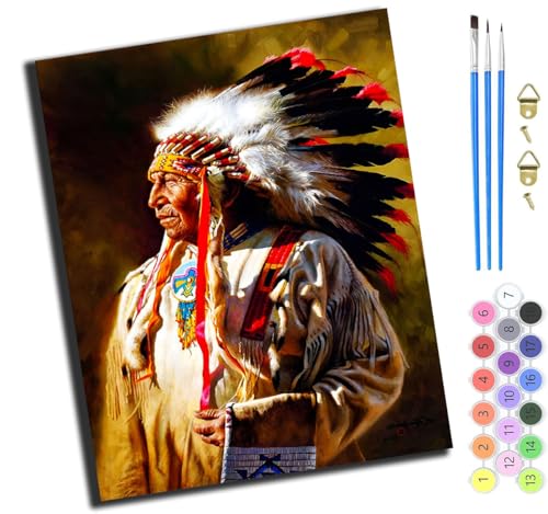 XIAOYOUQIAN Indischer Alter Mann,Malen Nach Zahlen Erwachsene,Diy Handgemalt Ölgemälde Kit,40X50 Cm,Paint By Numbers Adult Mit 3,Pinseln Und Acrylfarbe Leinwand Kit,Mit Rahmen XIAOYOUQIAN Indischer Alter Mann,Malen Nach Zahlen Erwachsene,Diy Handgemalt Ölgemälde Kit,40X50 Cm,Paint By Numbers Adult Mit 3,Pinseln Und Acrylfarbe Leinwand Kit,Mit Rahmen von XIAOYOUQIAN