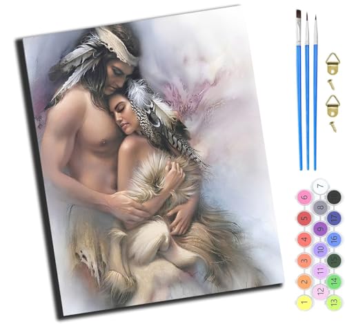 XIAOYOUQIAN Indisches Glückliches Paar,Malen Nach Zahlen Erwachsene,Diy Bastelset Handgemalt Ölgemälde Geschen Kit Mit 3,Pinseln Und Acrylfarbe Knitterfreie Leinwand Kit,40X50 Cm,Mit Rahmen XIAOYOUQIAN Indisches Glückliches Paar,Malen Nach Zahlen Erwachsene,Diy Bastelset Handgemalt Ölgemälde Geschen Kit Mit 3,Pinseln Und Acrylfarbe Knitterfreie Leinwand Kit,40X50 Cm,Mit Rahmen von XIAOYOUQIAN