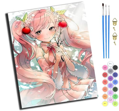 XIAOYOUQIAN Japanisches Anime-Spielfilmpaar,Malen Nach Zahlen Erwachsene,Diy Handgemalt Ölgemälde,Mit Pinseln Malerei Kits Erwachsene Kunsthandwerk Für Zuhause 40X50 Cm,Mit Rahmen von XIAOYOUQIAN
