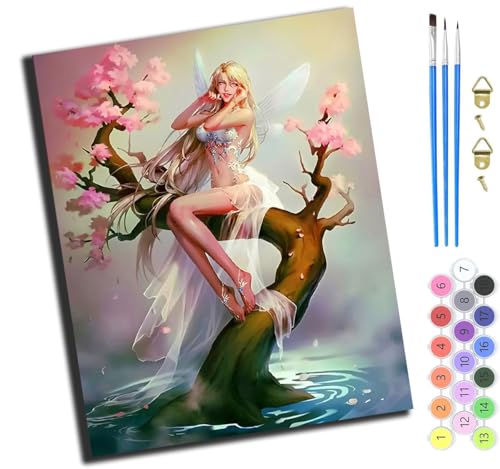 XIAOYOUQIAN Märchen Kirschblütenbaum Elfenmädchen,Malen Nach Zahlen Erwachsene,Diy Handgemalt Ölgemälde,Mit Pinseln Malerei Kits Erwachsene Kunsthandwerk Für Zuhause 40X50 Cm,Mit Rahmen XIAOYOUQIAN Märchen Kirschblütenbaum Elfenmädchen,Malen Nach Zahlen Erwachsene,Diy Handgemalt Ölgemälde,Mit Pinseln Malerei Kits Erwachsene Kunsthandwerk Für Zuhause 40X50 Cm,Mit Rahmen von XIAOYOUQIAN