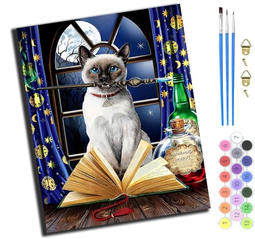 XIAOYOUQIAN Magische Katze,Malen Nach Zahlen Erwachsene,Diy Handgemalt Ölgemälde,Mit Pinseln Malerei Kits Erwachsene Kunsthandwerk Für Zuhause 40X50 Cm,Ohne Rahmen XIAOYOUQIAN Magische Katze,Malen Nach Zahlen Erwachsene,Diy Handgemalt Ölgemälde,Mit Pinseln Malerei Kits Erwachsene Kunsthandwerk Für Zuhause 40X50 Cm,Ohne Rahmen von XIAOYOUQIAN