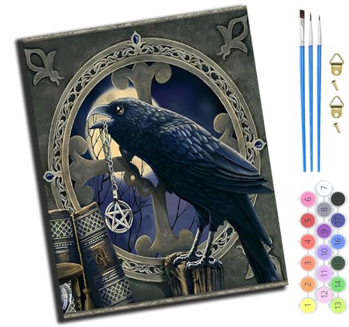 XIAOYOUQIAN Magische Krähe,Malen Nach Zahlen Erwachsene Kinder,Mädchen Und Junge,Farbiges Leinwand Acrylfarben Diy Ölgemälde Set Zur Heimdekoration,40X50Cm,Ohne Rahmen XIAOYOUQIAN Magische Krähe,Malen Nach Zahlen Erwachsene Kinder,Mädchen Und Junge,Farbiges Leinwand Acrylfarben Diy Ölgemälde Set Zur Heimdekoration,40X50Cm,Ohne Rahmen von XIAOYOUQIAN