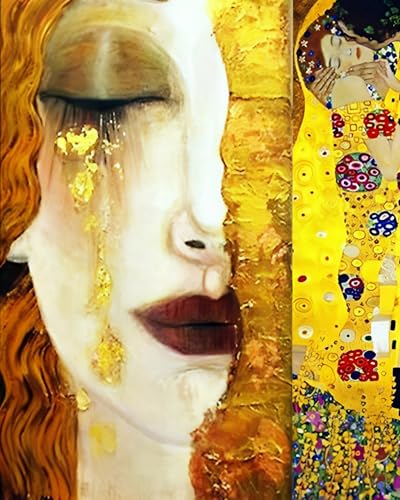 XIAOYOUQIAN Malen Nach Zahlen Erwachsene , 40X50Cm, Be Creative Heimdekoration Anfänger Mit Pinsel Und Acrylfarben Ölgemälde Für Home Decor ,Gustav Klimt Goldene Tränen Kuss,Mit Rahmen XIAOYOUQIAN Malen Nach Zahlen Erwachsene , 40X50Cm, Be Creative Heimdekoration Anfänger Mit Pinsel Und Acrylfarben Ölgemälde Für Home Decor ,Gustav Klimt Goldene Tränen Kuss,Mit Rahmen von XIAOYOUQIAN