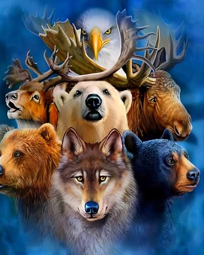 XIAOYOUQIAN Malen Nach Zahlen Erwachsene , Diy Handgemalt Ölgemälde ,Mit Pinseln Malerei Kits Erwachsene Kunsthandwerk Für Zuhause40X50 Cm ,Wildtier Braunbär Adler Wolf,Mit Rahmen XIAOYOUQIAN Malen Nach Zahlen Erwachsene , Diy Handgemalt Ölgemälde ,Mit Pinseln Malerei Kits Erwachsene Kunsthandwerk Für Zuhause40X50 Cm ,Wildtier Braunbär Adler Wolf,Mit Rahmen von XIAOYOUQIAN