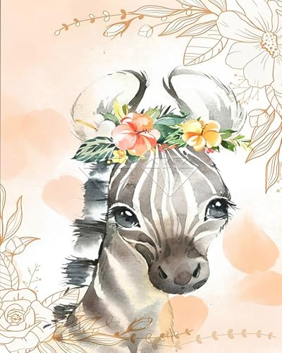 XIAOYOUQIAN Malen Nach Zahlen Erwachsene Kinder, Mädchen Und Junge, Farbiges Leinwand Acrylfarben Diy Ölgemälde Set Zur Heimdekoration, 40X50Cm ，Cartoon Aquarell Tier Zebra Kunst，Mit Rahmen von XIAOYOUQIAN