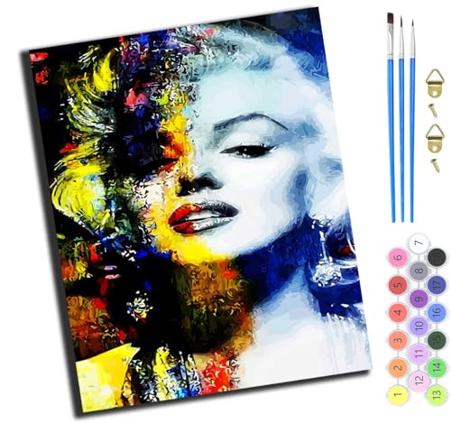 XIAOYOUQIAN Marilyn Monroe,Malen Nach Zahlen Erwachsene,Diy Handgemalt Ölgemälde Kit,Groß Diy Ölgemälde Kit Für Anfänger,Knitterfreie Leinwand,40X50Cm,Ohne Rahmen XIAOYOUQIAN Marilyn Monroe,Malen Nach Zahlen Erwachsene,Diy Handgemalt Ölgemälde Kit,Groß Diy Ölgemälde Kit Für Anfänger,Knitterfreie Leinwand,40X50Cm,Ohne Rahmen von XIAOYOUQIAN
