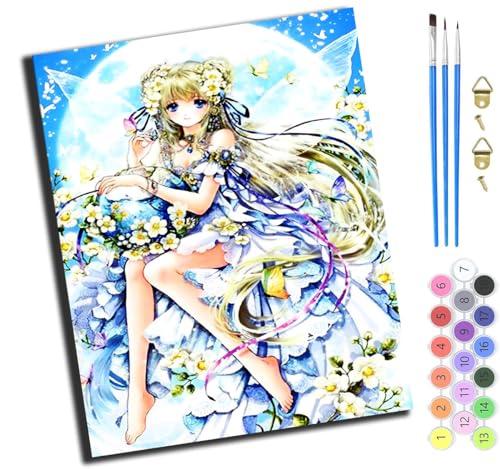 XIAOYOUQIAN Mondelfenmädchen,Malen Nach Zahlen Erwachsene,Happy Painting Kits,Bastelset Leinwand Pinsel,Handgemalt Ölgemälde Kinder 40X50Cm,Ohne Rahmen von XIAOYOUQIAN