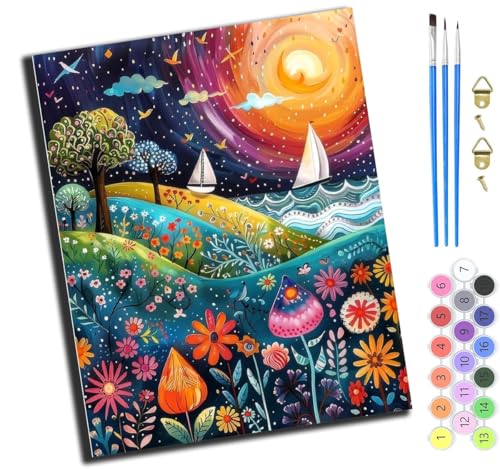 XIAOYOUQIAN Moon Hill Boot,Malen Nach Zahlen Erwachsene 40X50Cm,Mit Pinsels Und Acrylfarbe Kit,Diy Handgemalt Ölgemälde Für Geschenke Und Wandbilder Wohnzimmer,Ohne Rahmen XIAOYOUQIAN Moon Hill Boot,Malen Nach Zahlen Erwachsene 40X50Cm,Mit Pinsels Und Acrylfarbe Kit,Diy Handgemalt Ölgemälde Für Geschenke Und Wandbilder Wohnzimmer,Ohne Rahmen von XIAOYOUQIAN