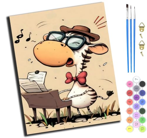 XIAOYOUQIAN Musikgiraffe,Malen Nach Zahlen Erwachsene,Diy Handgemalt Ölgemälde,Mit Pinseln Malerei Kits Erwachsene Kunsthandwerk Für Zuhause 40X50 Cm,Ohne Rahmen XIAOYOUQIAN Musikgiraffe,Malen Nach Zahlen Erwachsene,Diy Handgemalt Ölgemälde,Mit Pinseln Malerei Kits Erwachsene Kunsthandwerk Für Zuhause 40X50 Cm,Ohne Rahmen von XIAOYOUQIAN