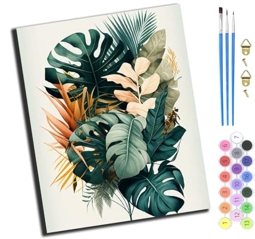 XIAOYOUQIAN Pflanzenkunst Grüne Monstera,Malen Nach Zahlen Erwachsene,Diy Handgemalt Ölgemälde Kit,Anfänger Kreativ Bastelset Für Erwachsene Und Mädchen Geschenk,16X20 Inch,Ohne Rahmen XIAOYOUQIAN Pflanzenkunst Grüne Monstera,Malen Nach Zahlen Erwachsene,Diy Handgemalt Ölgemälde Kit,Anfänger Kreativ Bastelset Für Erwachsene Und Mädchen Geschenk,16X20 Inch,Ohne Rahmen von XIAOYOUQIAN