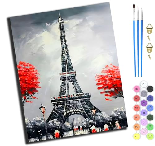 XIAOYOUQIAN Romantischer Eiffelturm,Malen Nach Zahlen Erwachsene,Diy Ölgemälde Leinwand Kit Mit Pinseln Und Acrylfarbe Für Home Haus Deko,50X40Cm,Ohne Rahmen XIAOYOUQIAN Romantischer Eiffelturm,Malen Nach Zahlen Erwachsene,Diy Ölgemälde Leinwand Kit Mit Pinseln Und Acrylfarbe Für Home Haus Deko,50X40Cm,Ohne Rahmen von XIAOYOUQIAN