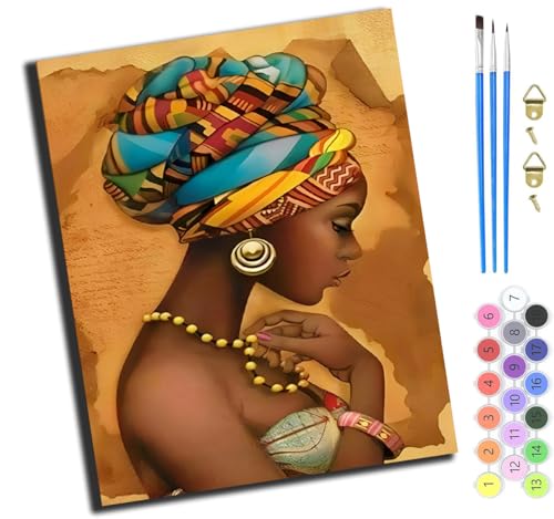 XIAOYOUQIAN Schöne Afrikanische Mädchen In Traditioneller,Malen Nach Zahlen Erwachsene,Inklusive Pinsel Und Acrylfarben,40X50Cm,Diy Handgemalt Ölgemälde Kit,Ohne Rahmen XIAOYOUQIAN Schöne Afrikanische Mädchen In Traditioneller,Malen Nach Zahlen Erwachsene,Inklusive Pinsel Und Acrylfarben,40X50Cm,Diy Handgemalt Ölgemälde Kit,Ohne Rahmen von XIAOYOUQIAN