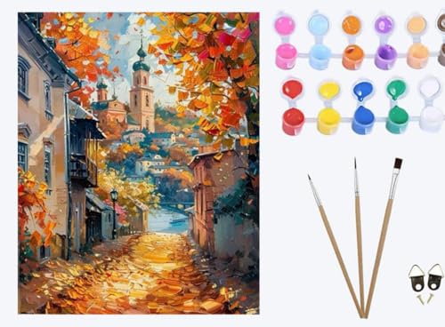 XIAOYOUQIAN Schöne Blumen und Gebäudelandschaft,Malen Nach Zahlen Erwachsene, DIY Handgemalt Ölgemälde Kit ,Anfänger Kreativ Bastelset für Erwachsene und Mädchen Geschenk , 16x20 inch ,mit Rahmen XIAOYOUQIAN Schöne Blumen und Gebäudelandschaft,Malen Nach Zahlen Erwachsene, DIY Handgemalt Ölgemälde Kit ,Anfänger Kreativ Bastelset für Erwachsene und Mädchen Geschenk , 16x20 inch ,mit Rahmen von XIAOYOUQIAN