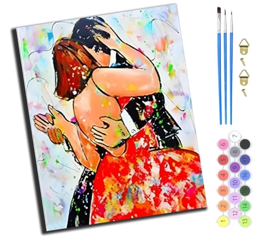 XIAOYOUQIAN Schöne Bunte Dicke Mädchen Der Karikatur,Malen Nach Zahlen Erwachsene,Diy Mit Pinseln Und Acrylfarben Handgemalt Ölgemälde Leinwand Für Home Decor,(40X50Cm),Mit Rahmen von XIAOYOUQIAN