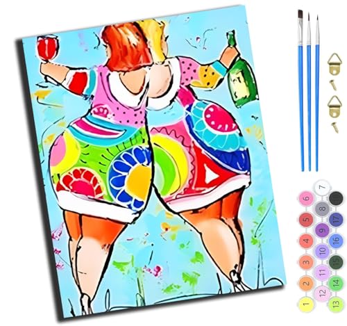 XIAOYOUQIAN Schöne Bunte Dicke Mädchen Der Karikatur,Malen Nach Zahlen Erwachsene,Diy Ölgemälde Leinwand Set Mit 3 Pinsel Und Acrylpigment Für Geburtstag Deko Geschenk,40X50 Cm,Mit Rahmen XIAOYOUQIAN Schöne Bunte Dicke Mädchen Der Karikatur,Malen Nach Zahlen Erwachsene,Diy Ölgemälde Leinwand Set Mit 3 Pinsel Und Acrylpigment Für Geburtstag Deko Geschenk,40X50 Cm,Mit Rahmen von XIAOYOUQIAN