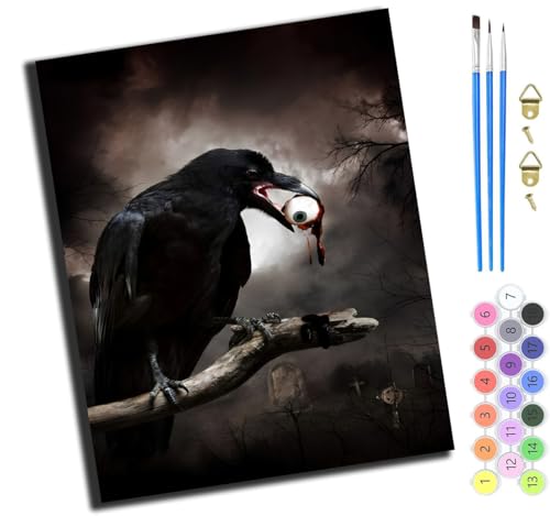 XIAOYOUQIAN Schwarze Krähe,Malen Nach Zahlen Erwachsene Kinder,Mädchen Und Junge,Farbiges Leinwand Acrylfarben Diy Ölgemälde Set Zur Heimdekoration,40X50Cm,Ohne Rahmen XIAOYOUQIAN Schwarze Krähe,Malen Nach Zahlen Erwachsene Kinder,Mädchen Und Junge,Farbiges Leinwand Acrylfarben Diy Ölgemälde Set Zur Heimdekoration,40X50Cm,Ohne Rahmen von XIAOYOUQIAN