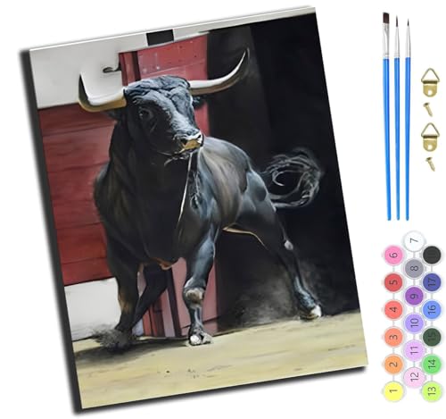 XIAOYOUQIAN Schwarze Tierkuh,Malen Nach Zahlen Erwachsene,Paint By Numbers,Diy Handgemalt Ölgemälde Mit 3,Pinseln Und Acrylfarbe Knitterfreie Leinwand Kit,40X50 Cm,Ohne Rahmen XIAOYOUQIAN Schwarze Tierkuh,Malen Nach Zahlen Erwachsene,Paint By Numbers,Diy Handgemalt Ölgemälde Mit 3,Pinseln Und Acrylfarbe Knitterfreie Leinwand Kit,40X50 Cm,Ohne Rahmen von XIAOYOUQIAN
