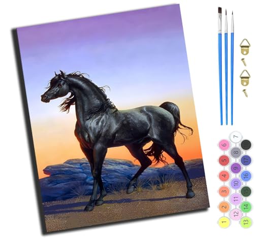 XIAOYOUQIAN Schwarzes Tier Pferd,Malen Nach Zahlen Erwachsene,Inklusive Pinsel Und Acrylfarben,40X50Cm,Diy Handgemalt Ölgemälde Kit,Ohne Rahmen XIAOYOUQIAN Schwarzes Tier Pferd,Malen Nach Zahlen Erwachsene,Inklusive Pinsel Und Acrylfarben,40X50Cm,Diy Handgemalt Ölgemälde Kit,Ohne Rahmen von XIAOYOUQIAN