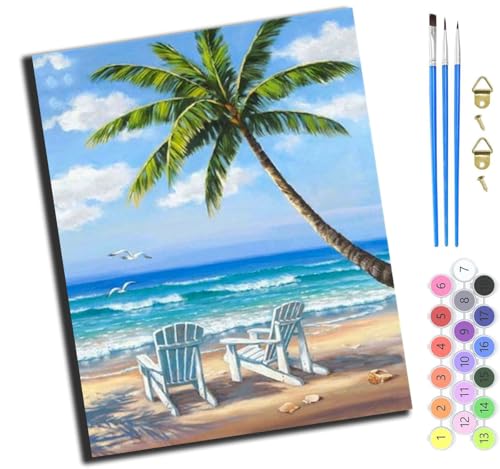 XIAOYOUQIAN Strand Sonnenuntergang Landschaft,Malen Nach Zahlen Erwachsene,Diy Handgemalt Ölgemälde Kit,Paint By Numbers Adult Mit 3,Pinseln Und Acrylfarbe Leinwand Kit,40X50 Cm,Ohne Rahmen XIAOYOUQIAN Strand Sonnenuntergang Landschaft,Malen Nach Zahlen Erwachsene,Diy Handgemalt Ölgemälde Kit,Paint By Numbers Adult Mit 3,Pinseln Und Acrylfarbe Leinwand Kit,40X50 Cm,Ohne Rahmen von XIAOYOUQIAN