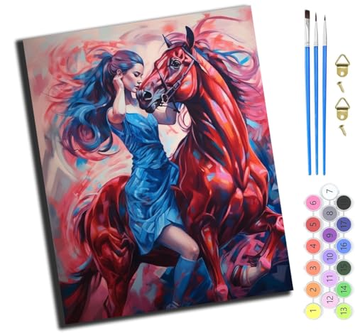 XIAOYOUQIAN Tanzendes Mädchen Und Pferd,Malen Nach Zahlen Erwachsene,Diy Bastelset Handgemalt Ölgemälde Geschen Kit Mit 3,Pinseln Und Acrylfarbe Knitterfreie Leinwand Kit,40X50 Cm,Ohne Rahmen XIAOYOUQIAN Tanzendes Mädchen Und Pferd,Malen Nach Zahlen Erwachsene,Diy Bastelset Handgemalt Ölgemälde Geschen Kit Mit 3,Pinseln Und Acrylfarbe Knitterfreie Leinwand Kit,40X50 Cm,Ohne Rahmen von XIAOYOUQIAN