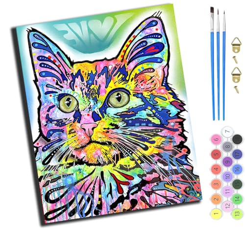 XIAOYOUQIAN Tier Farbe Liebe Katze,Malen Nach Zahlen Erwachsene,Diy Ölgemälde Leinwand Set Mit 3 Pinsel Und Acrylpigment Für Geburtstag Deko Geschenk,40X50 Cm,Mit Rahmen XIAOYOUQIAN Tier Farbe Liebe Katze,Malen Nach Zahlen Erwachsene,Diy Ölgemälde Leinwand Set Mit 3 Pinsel Und Acrylpigment Für Geburtstag Deko Geschenk,40X50 Cm,Mit Rahmen von XIAOYOUQIAN