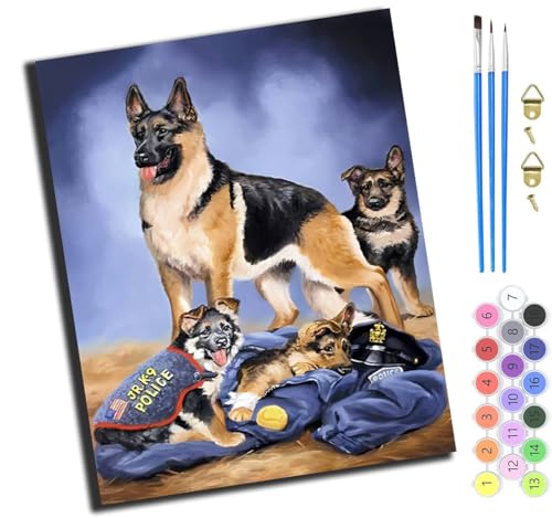 XIAOYOUQIAN Tier Hund Haustier Süß,Malen Nach Zahlen Erwachsene,Diy Handgemalt Ölgemälde,Mit Pinseln Malerei Kits Erwachsene Kunsthandwerk Für Zuhause 40X50 Cm,Mit Rahmen von XIAOYOUQIAN