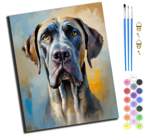 XIAOYOUQIAN Tier Hund Rottweiler,Malen Nach Zahlen Erwachsene,40X50Cm,Be Creative Heimdekoration Anfänger Mit Pinsel Und Acrylfarben Ölgemälde Für Home Decor,Mit Rahmen von XIAOYOUQIAN