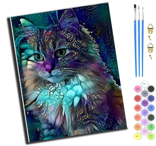 XIAOYOUQIAN Tier Katze,Malen Nach Zahlen,Diy Handgemalt Ölgemälde,3 Pinseln Und Vorgedruckt Leinwand,Ölgemälde,Festival Geschenk Home Deko,40X50Cm,Mit Rahmen XIAOYOUQIAN Tier Katze,Malen Nach Zahlen,Diy Handgemalt Ölgemälde,3 Pinseln Und Vorgedruckt Leinwand,Ölgemälde,Festival Geschenk Home Deko,40X50Cm,Mit Rahmen von XIAOYOUQIAN