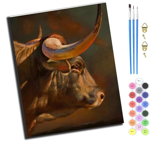 XIAOYOUQIAN Tier Kuh Lustig,Malen Nach Zahlen Erwachsene,Paint By Numbers,Diy Handgemalt Ölgemälde Mit 3,Pinseln Und Acrylfarbe Knitterfreie Leinwand Kit,40X50 Cm,Mit Rahmen XIAOYOUQIAN Tier Kuh Lustig,Malen Nach Zahlen Erwachsene,Paint By Numbers,Diy Handgemalt Ölgemälde Mit 3,Pinseln Und Acrylfarbe Knitterfreie Leinwand Kit,40X50 Cm,Mit Rahmen von XIAOYOUQIAN