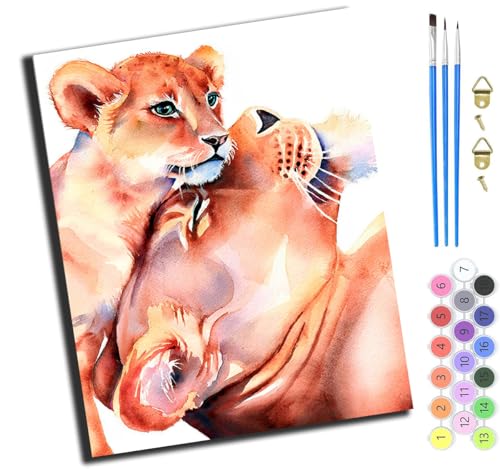 XIAOYOUQIAN Tier Löwe Mutter Liebe,Malen Nach Zahlen Erwachsene,Diy Handgemalt Ölgemälde Kit,Inklusive Pinsel Und Acrylfarben,40X50 Cm,Mit Rahmen XIAOYOUQIAN Tier Löwe Mutter Liebe,Malen Nach Zahlen Erwachsene,Diy Handgemalt Ölgemälde Kit,Inklusive Pinsel Und Acrylfarben,40X50 Cm,Mit Rahmen von XIAOYOUQIAN