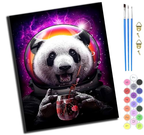 XIAOYOUQIAN Tier Panda Lustig,Diy Ölgemälde Malen Nach Zahlen Erwachsene Kinder,40X50Cm Handgemalte Geschenke Zahlenmalerei Ab 5 Öl Wandkunst Haus Dekoration Malen，Mit Rahmen von XIAOYOUQIAN