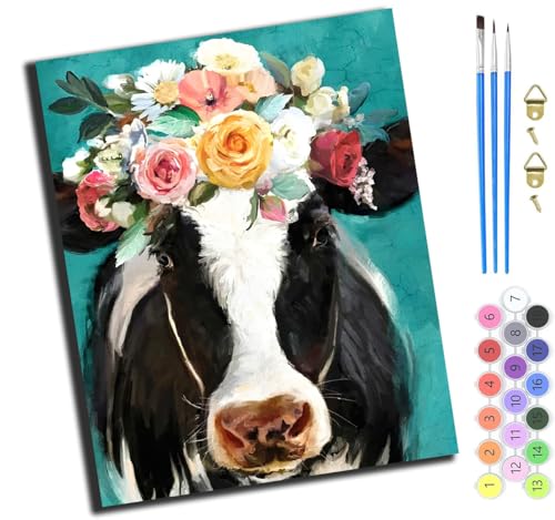 XIAOYOUQIAN Tier Rindfleisch Blume,Malen Nach Zahlen Erwachsene,Inklusive Pinsel Und Acrylfarben,40X50Cm,Diy Handgemalt Ölgemälde Kit,Mit Rahmen XIAOYOUQIAN Tier Rindfleisch Blume,Malen Nach Zahlen Erwachsene,Inklusive Pinsel Und Acrylfarben,40X50Cm,Diy Handgemalt Ölgemälde Kit,Mit Rahmen von XIAOYOUQIAN