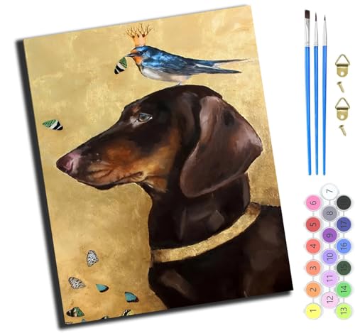 XIAOYOUQIAN Tiere Hund Und Vogel,Malen Nach Zahlen Erwachsene,Inklusive Pinsel Und Acrylfarben,40X50Cm,Diy Handgemalt Ölgemälde Kit,Mit Rahmen XIAOYOUQIAN Tiere Hund Und Vogel,Malen Nach Zahlen Erwachsene,Inklusive Pinsel Und Acrylfarben,40X50Cm,Diy Handgemalt Ölgemälde Kit,Mit Rahmen von XIAOYOUQIAN