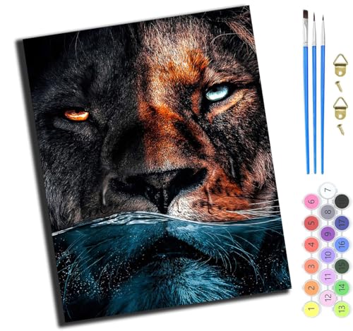 XIAOYOUQIAN Tiere Löwe Tiger Gepard,Malen Nach Zahlen Erwachsene,Diy Handgemalt Ölgemälde Kit,Paint By Numbers Adult Mit 3,Pinseln Und Acrylfarbe Leinwand Kit,40X50 Cm,Mit Rahmen XIAOYOUQIAN Tiere Löwe Tiger Gepard,Malen Nach Zahlen Erwachsene,Diy Handgemalt Ölgemälde Kit,Paint By Numbers Adult Mit 3,Pinseln Und Acrylfarbe Leinwand Kit,40X50 Cm,Mit Rahmen von XIAOYOUQIAN