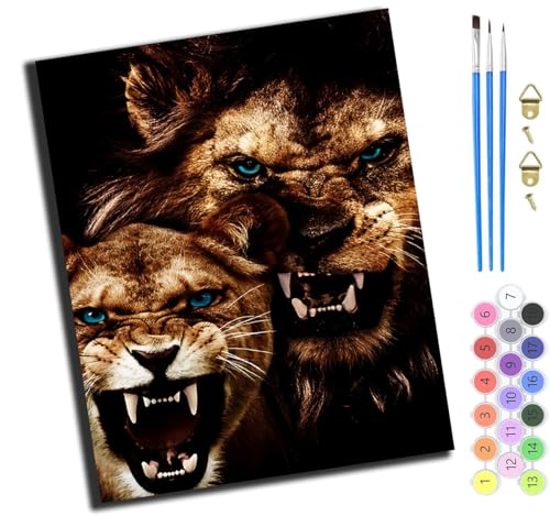 XIAOYOUQIAN Tiere Löwe Tiger Gepard,Malen Nach Zahlen Erwachsene,Paint By Numbers,Diy Handgemalt Ölgemälde Mit 3,Pinseln Und Acrylfarbe Leinwand Kit,40X50 Cm,Mit Rahmen XIAOYOUQIAN Tiere Löwe Tiger Gepard,Malen Nach Zahlen Erwachsene,Paint By Numbers,Diy Handgemalt Ölgemälde Mit 3,Pinseln Und Acrylfarbe Leinwand Kit,40X50 Cm,Mit Rahmen von XIAOYOUQIAN