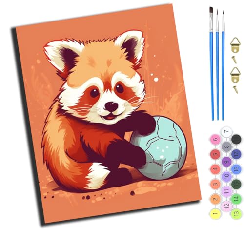XIAOYOUQIAN Tiereniedlichroter Pandaschmetterling,Malen Nach Zahlen Erwachsene,Diy Handgemalt Ölgemälde Kit,Paint By Numbers Adult Mit 3,Pinseln Und Acrylfarbe Leinwand Kit,40X50 Cm,Mit Rahmen XIAOYOUQIAN Tiereniedlichroter Pandaschmetterling,Malen Nach Zahlen Erwachsene,Diy Handgemalt Ölgemälde Kit,Paint By Numbers Adult Mit 3,Pinseln Und Acrylfarbe Leinwand Kit,40X50 Cm,Mit Rahmen von XIAOYOUQIAN