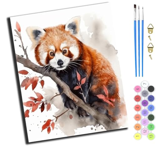 XIAOYOUQIAN Tiereniedlichroter Pandaschmetterling,Malen Nach Zahlen Erwachsene,Happy Painting Kits,Bastelset Leinwand Pinsel,Handgemalt Ölgemälde Kinder 40X50Cm,Mit Rahmen XIAOYOUQIAN Tiereniedlichroter Pandaschmetterling,Malen Nach Zahlen Erwachsene,Happy Painting Kits,Bastelset Leinwand Pinsel,Handgemalt Ölgemälde Kinder 40X50Cm,Mit Rahmen von XIAOYOUQIAN